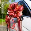 Decoração de Carro de Casamento Fio de Rede Estilo Carta de Confissão Nó de Flor Preguiçoso Laço Lateral Espelho Retrovisor Flor Grande Escada Decoração
