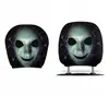 Comercio Exterior Transfronterizo Calavera Negra Impresión de Coche Funda para Reposacabezas Estilo Universal Estilo Elástico Divertida e Interesante Funda Universal para Cabeza