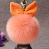 Pingente de Bolsa Chaveiro de Bola de Pelo Coelho Sintético Pingente para Carro Pingente de Bola de Pelo Chaveiro de Pelúcia Feminino