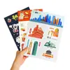 Pegatinas Adhesivas Culturales y Creativas Personalizadas, Pegatinas Decorativas para Diario de Recuerdos de Viaje, Versión Impermeable Troquelada con Forma Especial con Diseño Gratuito