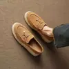 Mocasines Marrones Estilo Old Money para Mujer, Nuevos Zapatos de Otoño 2026, Zapatos de Mujer con Plataforma para Aumentar la Altura, Zapatos de Pescador sin Cordones