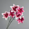 3 ramos de flores de lirio artificiales, perfectos para decoraciones de bodas, arreglos florales y decoraciones de flores de seda al por mayor