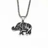 Europa y Estados Unidos personalidad transfronteriza retro punk elefante de Tailandia titanio acero colgante calle hip-hop Moda collar ventas directas de fábrica