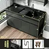 Acero Inoxidable Panal de Abeja Aluminio Gabinete para Lavadora Balcón Fregadero de Lavandería Lavabo Integrado para el Hogar con Tabla de Lavar Hecho a Medida