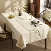 Nova Toalha de Mesa Estilo Chinês, Sem Lavar, Impermeável, À Prova de Óleo, Resistente ao Calor, Toalha de Mesa de Café de Luxo de Alta Qualidade, Capa de Mesa Retangular de PVC