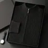 Cárdigan de cachemira para hombre, nuevo estilo otoño e invierno, cuello alto, acanalado, engrosado, tejido, chaqueta suéter de lana con cremallera, casual de negocios