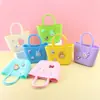 Bolsa de Playa de Silicona DIY Monedero Perforado Bolsa de Tocador para Viajes al Aire Libre Cesta de Almacenamiento Grande Bolso Tote