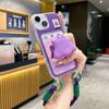Monstruo Morado Adecuado para Lanyard Ip16 Apple 13/14 Funda para Teléfono Móvil 12 Nuevo Creativo Soporte Cartera 15