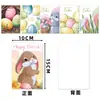 Tarjetas de Felicitación Navideñas de Pascua Transfronterizas, Tarjetas de Bendición de Huevo y Conejo de Pascua, Tarjetas de Invitación para Decoración de Fiesta de Pascua