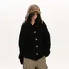 Estilo Novo Outono e Inverno Estilo Old Money Gola Alta com Botões Suéter Retrô Feminino Estilo Preguiçoso Atmosfera Jaqueta de Tricô Tendência
