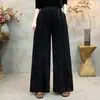 Pantalones de pierna ancha estilo étnico nuevo de primavera Sezhuang de cintura alta holgados adelgazantes modernos retro de pierna recta pantalones casuales versátiles