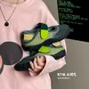 Zapatos Descalzos para Niños 2026 Verano Nuevo Estilo Zapatos para Niñas Moda Coreana Bloques de Color Malla Delgada Zapatos Casuales