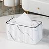 Caixa de lenços de mesa sala de estar caixa de lenços de aparência sofisticada caixa de lenços estilo creme de luxo leve caixa de papelão para guardanapos de couro de alta qualidade