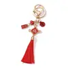 Bendiciones de Año Nuevo para Riqueza, Paz y Alegría, Llavero de Borla de Linterna, Pequeños Regalos para Actividades del Festival de Primavera, Colgante para Llaves