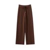 Calça de Cashmere Feminina 100% Cashmere Puro Outono e Inverno Novo Estilo Simples Grossa Cordão Cintura Alta Quente Casual Reta