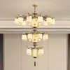 Nuevo candelabro de sala de estar estilo chino, luz principal de hierro forjado estilo chino para el pasillo, iluminación de comedor inspirada en Zen con forma de calabaza, 6 años de antigüedad, otros