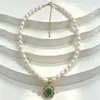Collar de perla de agua dulce de grano grande y ágata calcedonia en estilo chino nuevo, un regalo para novia o madre