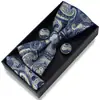 Pajarita para Hombre, Gemelos Jacquard para Boda de Negocios, Set de Tres Piezas con Pañuelo de Bolsillo, Set de Caja de Regalo con Accesorios de Traje de Moda