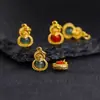 Prata S925 Banhada a Ouro Incrustada com Jade Pingente Flutuante de Cabacinha Acessório DIY Novo Estilo Chinês Acessório de Cabacinha