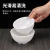 Melamina blanca tazón pequeño imitación tazón de porcelana plástico restaurante tazón para arroz sopa avena tazón sazonado para olla caliente de restaurante tazón comercial para desayuno