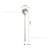 Cuchara de acero inoxidable 304 de aspecto alto, estilo coreano, mango largo, cuchara redonda pequeña, cuchara para café, cuchara para mezclar, cuchara de postre, cabeza redonda, venta al por mayor