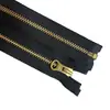 Não. 3 Zíper Metálico Ykk, Puxador Aberto Dourado e Cobre, Deslizamento Suave, Adequado para Jaquetas, Roupas e Bolsas, Acessórios de Vestuário de Alta Qualidade