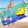 Toalla de Playa Variada de Microfibra Serie de Toallas de Baño para Natación Toalla de Playa Bob Esponja Toalla Cuadrada de Felpa de Doble Cara Toalla de Playa