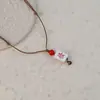 Colar Trançado de Cerâmica Jingdezhen para Mulheres, Estilo Retrô, Corrente para Clavícula Mahjong Novo Estilo Chinês, Cordão Acessório de Tendência Nacional de Luxo Leve