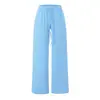 Pantalones casuales de pierna recta ajustados para mujer, inspirados en la dopamina de la chica picante estilo americano, nuevos joggers de color liso de cintura alta para verano con puños deshilachados