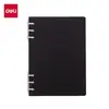 Funda de hojas sueltas A4 Deli impermeable multicolor extraíble correa A5B5 carpeta de 8 agujeros funda para cuaderno Cierre a presión