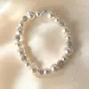 Pulseira de Zircônia Rosa e Pérola Swarovski, Pulseira Envolvente Ajustável e Estilosa, Exquisita e Versátil, Joias de Luxo Atacado