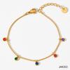 Conjunto Zircônia Colar Pulseira Tornozeleira Joias Femininas Colar com Franjas Aço Inoxidável Conjunto de Três Peças Elegante para Namorada