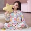 Pijama para niños, conjunto de dos piezas de forro polar con mangas largas, holgado, otoño e invierno, elegante y casual, para niñas mayores