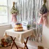 Cortina de Chuva de Seda Laser Colorida 3,3*6,6 pés Decoração de Cena de Teto para Festa de Aniversário Infantil Casamento Cortina de Porta com Franjas