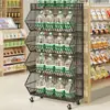 Prateleira de armazenamento de cozinha, móvel atrás da porta, organizador multifuncional de frutas e vegetais, expositor de lanches de supermercado, estante de exposição de vários níveis de piso