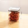 Caixa de armazenamento de grãos com selo de pressão, frasco de plástico para farinha, lanches de qualidade alimentar, frasco de armazenamento com tampa