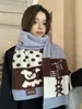 Bufanda de Punto de Cachorro de Dibujos Animados para Mujer en Otoño e Invierno Nuevo Estilo Linda Cálida y a Prueba de Frío Atmósfera Coreana Protección del Cuello Bufanda de Lana
