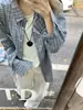 Foto real~Camisa xadrez casual estilo americano de outono, solta, de manga comprida para mulheres 2026 outono, jaqueta versátil casual para sobreposição