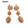 WT-E690 Novo Estilo Chinês Estilo Palácio Cor Clássica Três Pedras Vestido Longo Feminino Atmosfera Simples Brincos Longos
