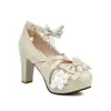 2023 nuevos zapatos de caramelo de encaje con lazo dulce zapatos de tacón alto grueso 33-46 zapatos de comercio exterior