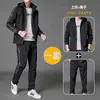 Novo Conjunto de Jaqueta Esportiva Masculina Casual Tendência Marca Outono 2024 Novo Versátil Estiloso Versão Coreana Tendência Slim Fit