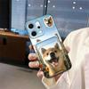 Adecuado para Funda de Teléfono Móvil Oppo Textura de Carcasa Blanda Juvenil Dibujo Animado Mascota Linda A Prueba de Polvo Ranura para Tarjeta Personalizada Borde Completo Perro Divertido