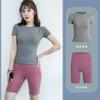Esportes Yoga Top Casaco Feminino Tight manga curta Gym Running Suit Quick-drying Training Suit Primavera Outono Verão