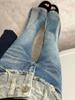 Pantalones de microcuerno estilo americano cintura alta microelásticos jeans para mujer estilo americano corte ajustado pierna ancha tipo campana hasta el suelo
