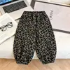 Pantalones Retro con Estampado de Leopardo para Niños 2026 Nuevos Estilo Coreano para Niños Pantalones Linterna Modernos Versátiles Sueltos Casuales de Moda