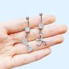 Gatte Corazón europeo y americano transfronterizo, sirena, full diamond, piercing para ombligo, sol, arco, acero inoxidable, clavo para ombligo