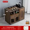 Mesa de Chá Móvel, Pequena Mesa de Chá para Uso Doméstico, Armário de Chá Estilo Chinês, Carrinho de Chá com Rodas, Mesa de Chá, Conjunto de Chá Kung Fu, Recurso Integrado de Ferver Água