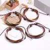 Versão coreana de pulseira feminina simples que combina com tudo, em couro de vaca, tecida à mão, cor retrô, joia para casal, fornecimento direto do fabricante