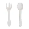 Tazón de Silicona para Bebé, Cuchara, Tenedor, Vajilla para Alimentar al Bebé, Juego de Cucharas Suplementarias de Silicona para Niños