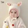 Gorro de Bebé Estilo Otoño e Invierno para Niñas, Lindo Gorro de Lana Tejida de Conejo con Protección para los Oídos para Bebés y Niños Pequeños, Diseño Único